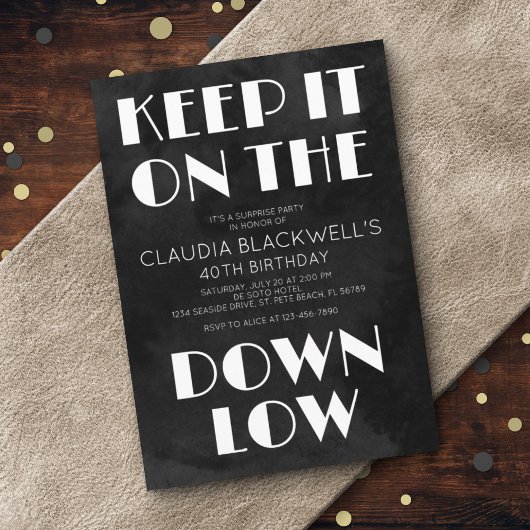 サプライズおもしろいダウン低誕生日 招待状