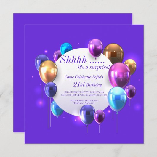 サプライズだ! 招待状 (正面/裏面)