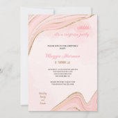 サプライズのピンクのシンプルパーティー 招待状 (正面)