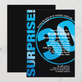 サプライズはっきりした誕生日招待状 – ブルー30th 招待状 (正面/裏面)