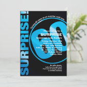 サプライズはっきりした誕生日招待状 – ブルー60th 招待状 (スタンド正面)