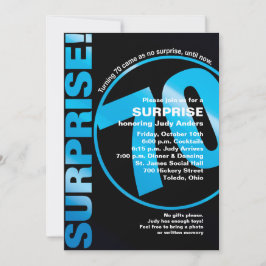 サプライズはっきりした誕生日招待状 – ブルー70th 招待状