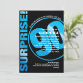 サプライズはっきりした誕生日招待状 – ブルー90th 招待状 (スタンド正面)