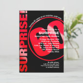 サプライズはっきりした誕生日招待状 – 赤60日 招待状 (スタンド正面)