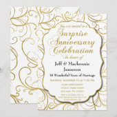 サプライズアニバーサリー招待 白金渦巻 招待状 (正面/裏面)