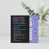 サプライズイヤー誕生日紫と青のフローラV055 招待状 (スタンド正面)