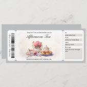 サプライズウォーターカラーアフタヌーンティーバウチャーテンプレート 招待状 (正面/裏面)