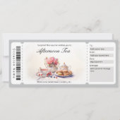 サプライズウォーターカラーアフタヌーンティーバウチャーテンプレート 招待状 (正面)