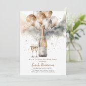 サプライズエレガントバースデーパーティシャンパーニュ 招待状 (スタンド正面)