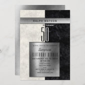 サプライズエレガント50誕生日 招待状 (正面/裏面)