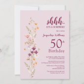 サプライズエレガント50th誕生日パーティー 招待状 (正面)