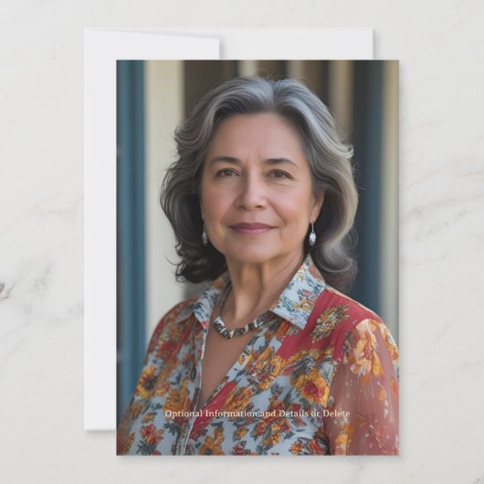 サプライズエレガント60th誕生日デジタルまたは紙 招待状 (裏面)