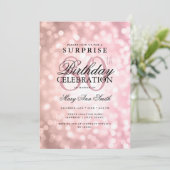 サプライズエレガント80th誕生日バラ金ゴールドライト 招待状 (スタンド正面)