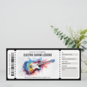 サプライズエレキギターのレッスンのギフト券 招待状 (スタンド正面)