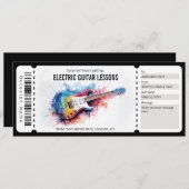 サプライズエレキギターのレッスンのギフト券 招待状 (正面/裏面)