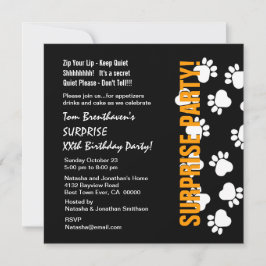 サプライズカスタム年誕生日の足の指紋V059 招待状