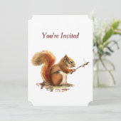 サプライズクックアウトBBQ誕生日リスのユーモア 招待状 (スタンド正面)