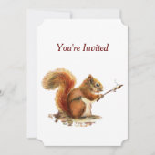 サプライズクックアウトBBQ誕生日リスのユーモア 招待状 (正面)
