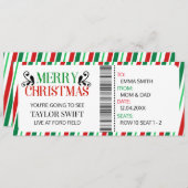 サプライズクリスマスコンサートギフトチケットクリスマスパーティー 招待状 (正面/裏面)