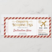 サプライズクリスマス搭乗券ギフトチケット 招待状 (正面)