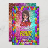 サプライズクワイレントシークレットバースデー招待状 招待状 (正面/裏面)