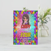 サプライズクワイレントシークレットバースデー招待状 招待状 (スタンド正面)