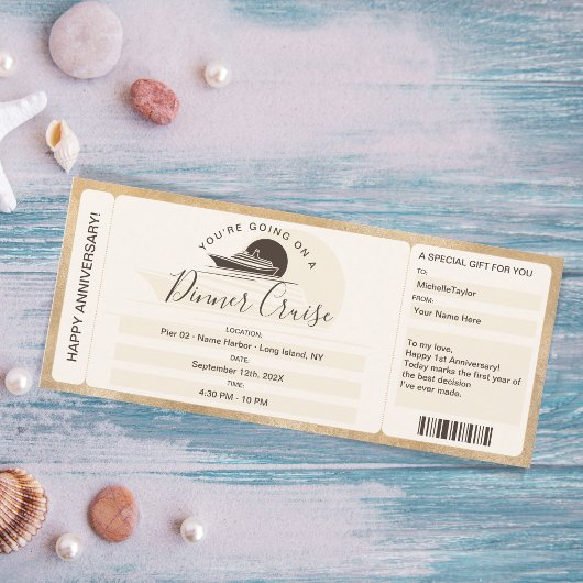 サプライズクーポンボーディングパスチケットクルーズディナー 招待状