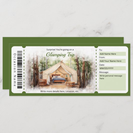 サプライズグランプ旅行券テンプレート 招待状 (正面/裏面)