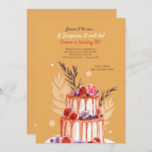 サプライズケーキバースデーパーティ招待状 招待状 (正面/裏面)