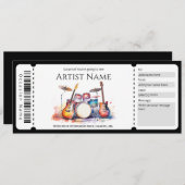 サプライズコンサートチケットテンプレート 招待状 (正面/裏面)