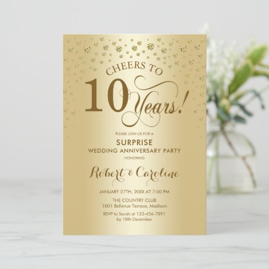 サプライズゴールデン10周年記念お祝い 招待状 (スタンド正面)