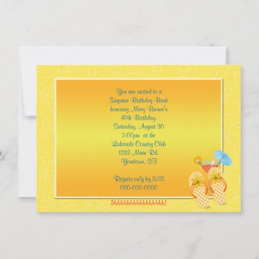 サプライズサマーバースデーパーティー 招待状 (裏面)