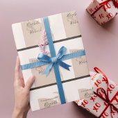 サプライズシニア誕生日パーティーフローラブルゴーニュ ラッピングペーパー