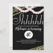 サプライズシャフピンクパールフォイル誕生日パーティー 招待状 (正面)