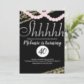 サプライズシャフピンクパールフォイル誕生日パーティー 招待状 (スタンド正面)