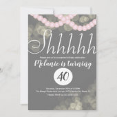 サプライズシャフピンクパール《写真》ぼけ味誕生日パーティー 招待状 (正面)