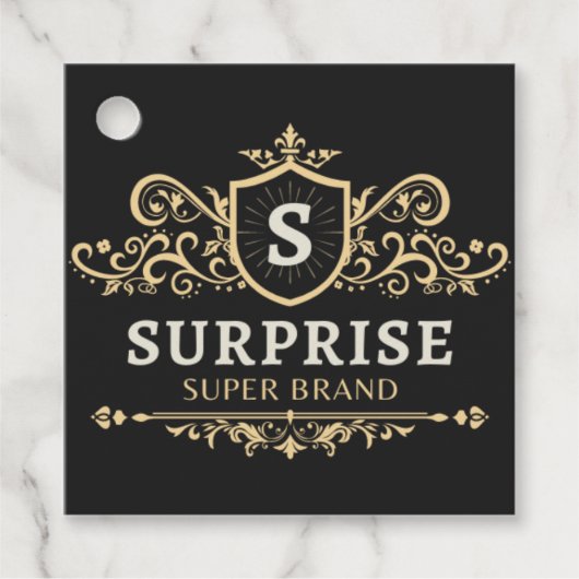 サプライズスーパーブランドラグジュアリーウェディングパーティーモダンb フェイバータグ (正面)