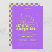 サプライズディスコパーティの招待状 招待状 (正面/裏面)