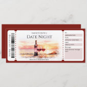 サプライズデイトナイトギフトチケットテンプレート 招待状 (正面/裏面)