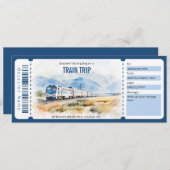 サプライズトレインチケットギフト証明書テンプレート 招待状 (正面/裏面)