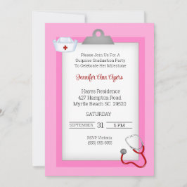 サプライズナース卒業パーティー招待状 招待状