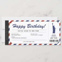 サプライズニューヨークトリップボーディングパストラベルチケット