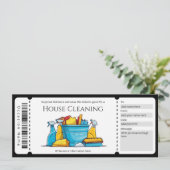 サプライズハウスクリーニングギフト証明書テンプレート 招待状 (スタンド正面)