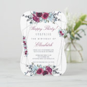 サプライズハッピーサーティーフローラ女子30歳の誕生日 招待状 (スタンド正面)