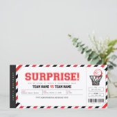 サプライズバスケットボールゲーパーソナライズされたムギフトチケット (スタンド正面)