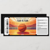 サプライズバスケットボールゲームチケットギフト証明書 招待状 (正面/裏面)