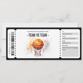 サプライズバスケットボールゲームチケットギフト証明書 招待状