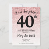 サプライズバラ金ゴールドグリッター40歳の誕生日パーティー   招待状 (正面)