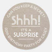 サプライズバースデーシンプルティーフェイククラフト紙 ラウンドシール (正面)