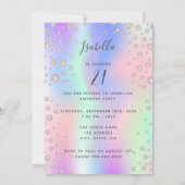 サプライズバースデーパーティーのピンクの紫のダイヤモンド写真 招待状 (裏面)